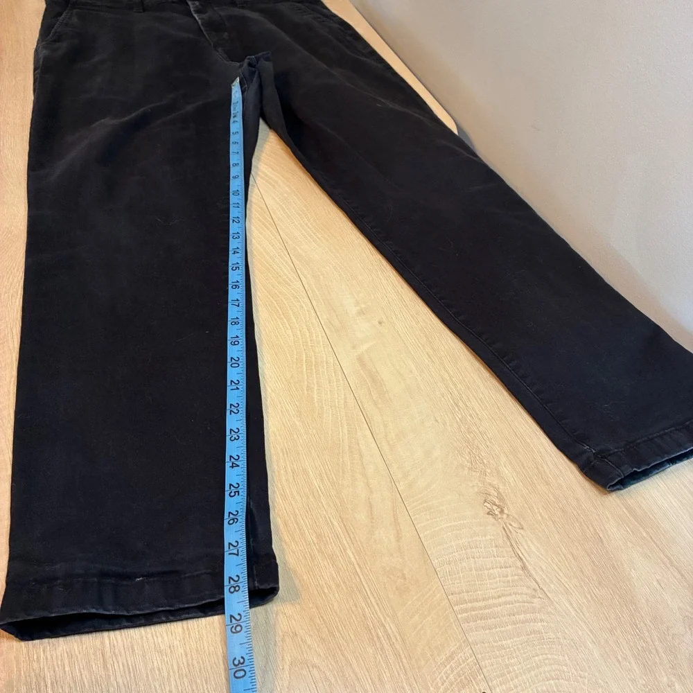 HM Mens Slim Fit Chino Pants Black Cotton Twill Trousers US 33 x 28